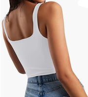 Women's Sleeveless Vest Square Collar Casual Top